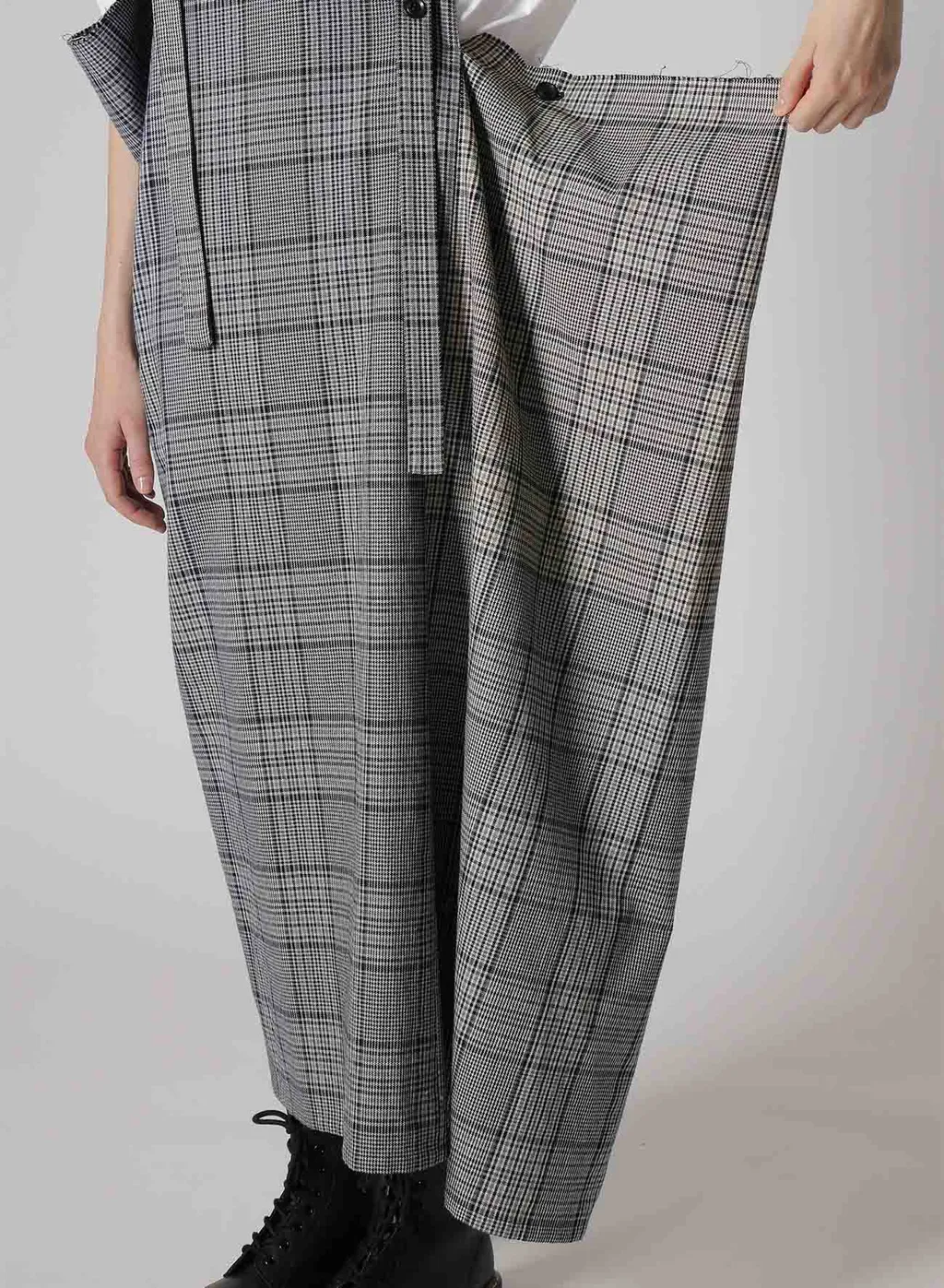 Grid Plaid Square Shoulder Strap Dress