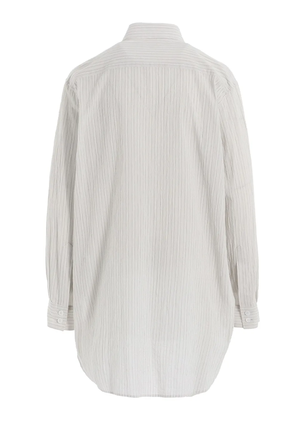 Cotton Voile Untrimmed Frill Stripe Blouse