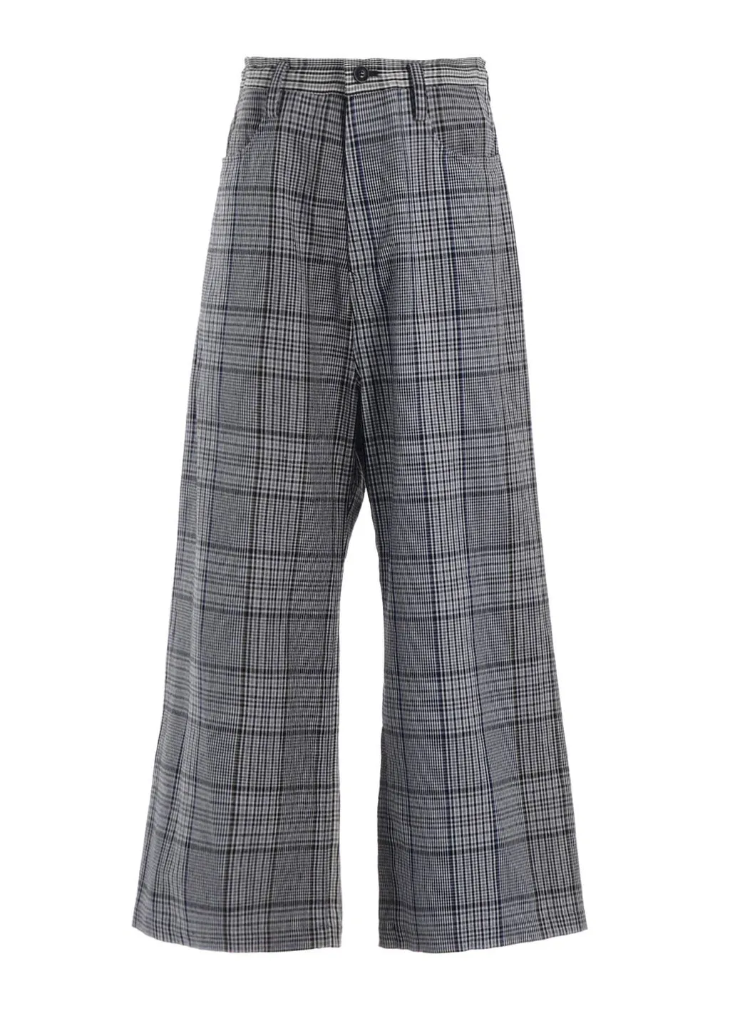 Grid Plaid Long Straight Pants