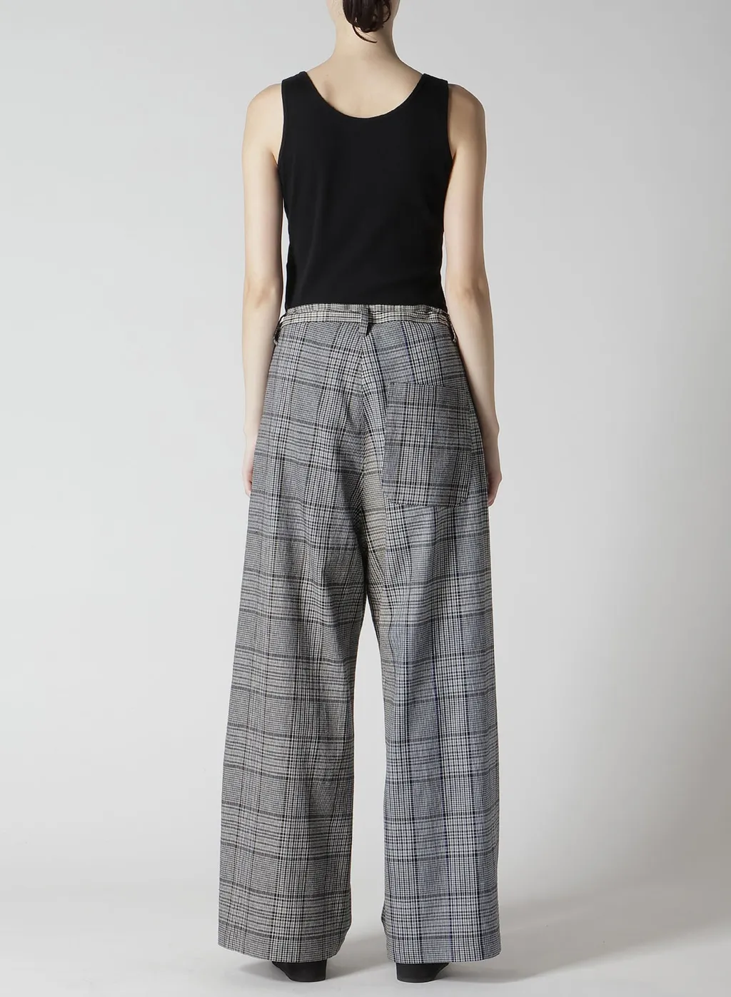 Grid Plaid Long Straight Pants