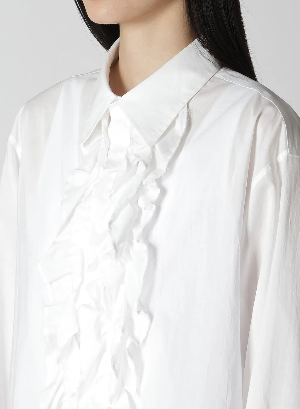 Cotton Lawn Untrimmed Frill Blouse