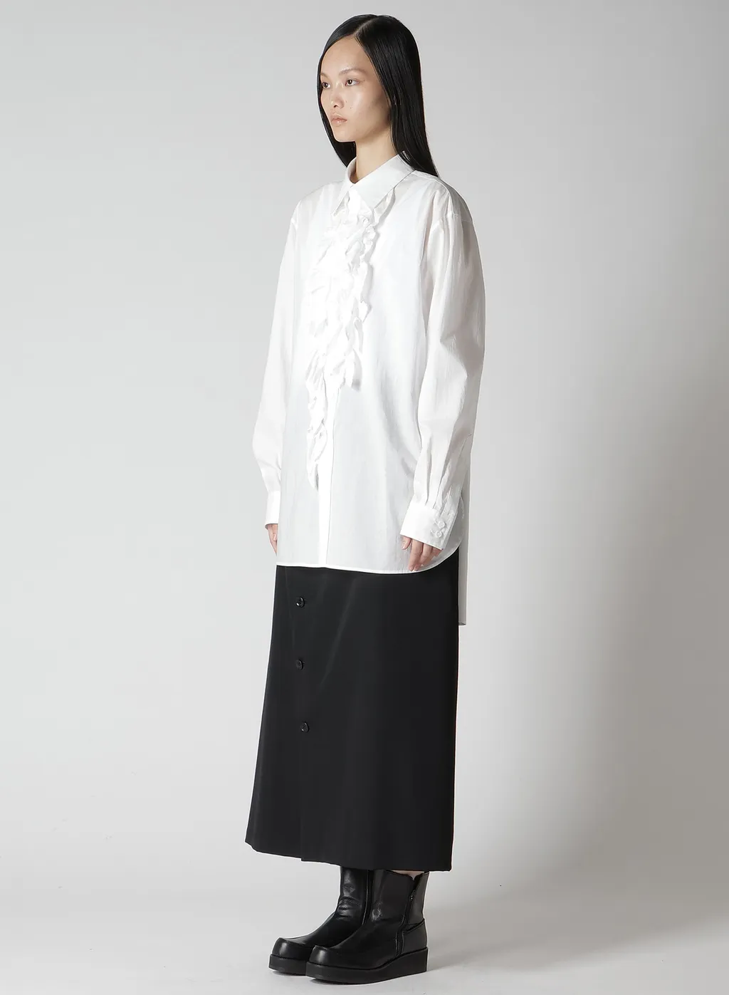 Cotton Lawn Untrimmed Frill Blouse