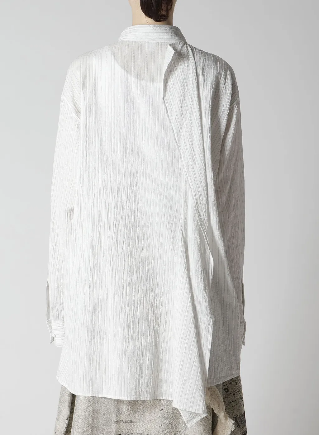 Cotton Voile Back-Side Cloth Stripe Blouse