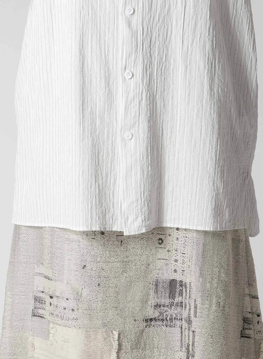 Cotton Voile Back-Side Cloth Stripe Blouse