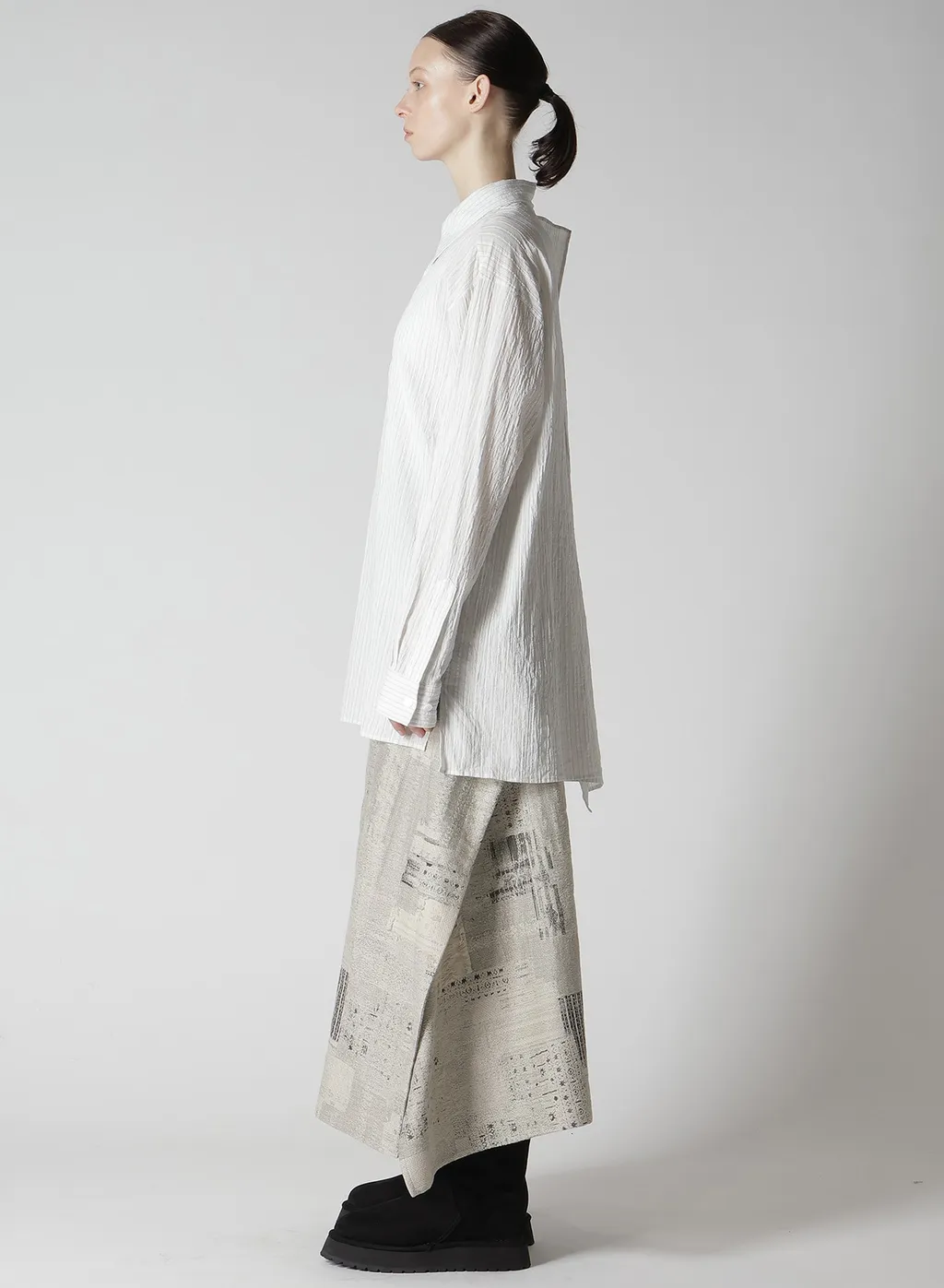 Cotton Voile Back-Side Cloth Stripe Blouse