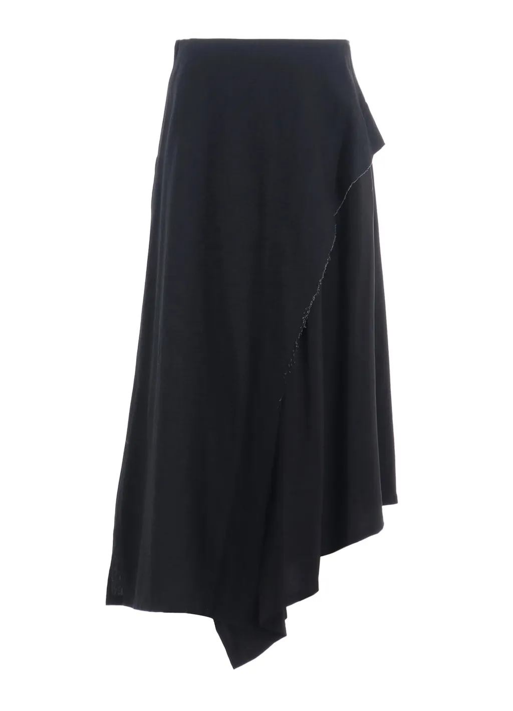 Crepe De Chine/6Oz Denim Left Flare Skirt