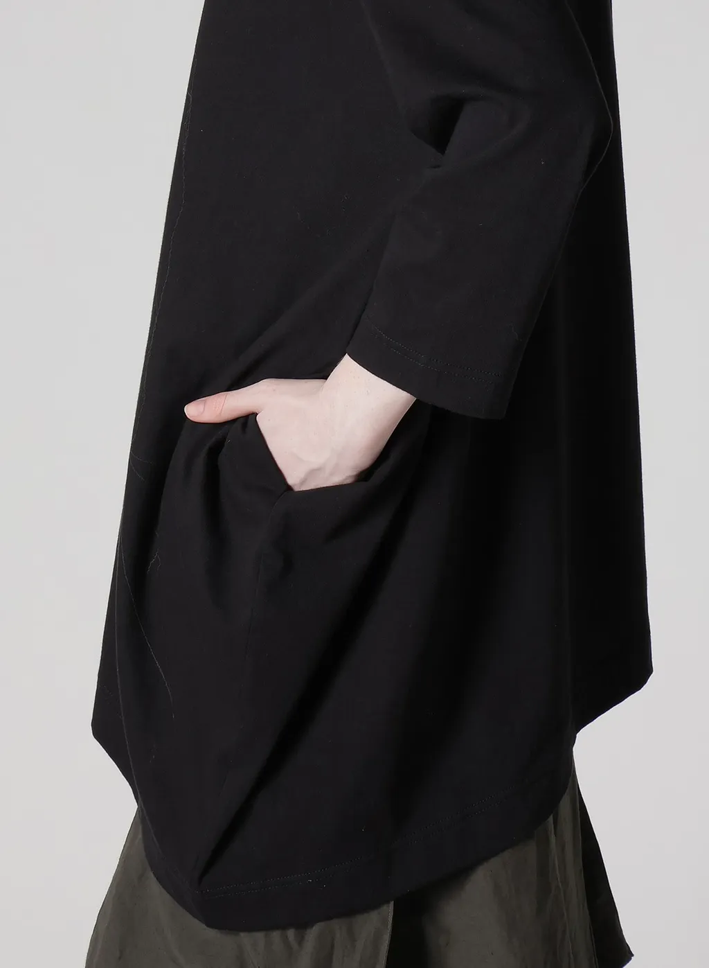 Cotton Jersey Animal Print Asymmetry Drape T