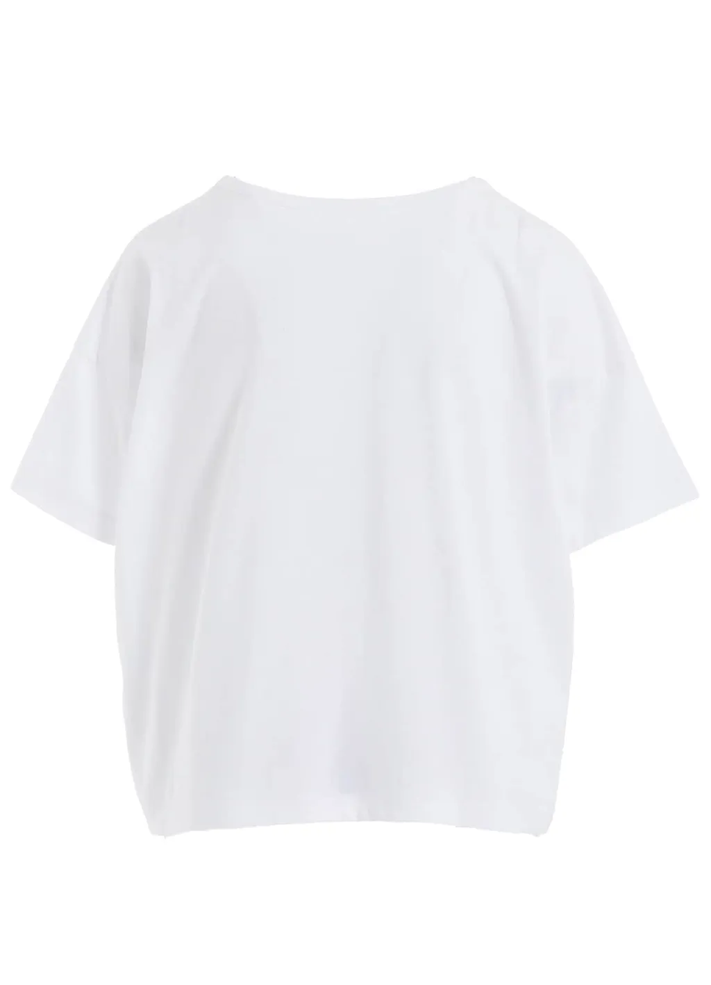 Cotton Jersey Animal Print Cropped Half Sleeve T