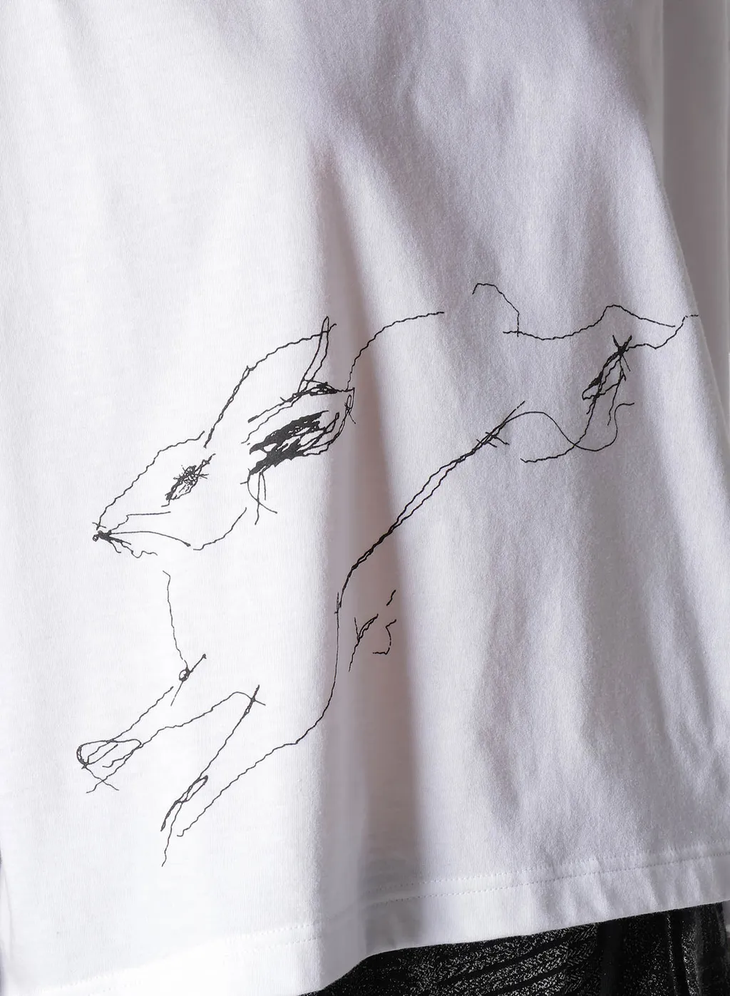 Cotton Jersey Animal Print Cropped Half Sleeve T