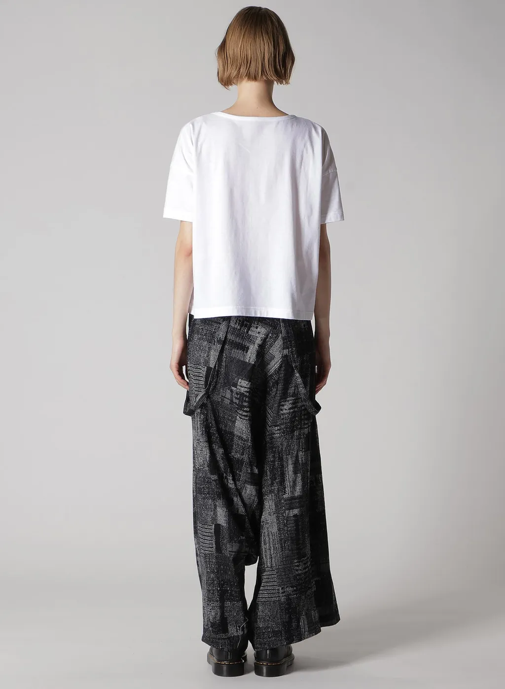 Cotton Jersey Animal Print Cropped Half Sleeve T