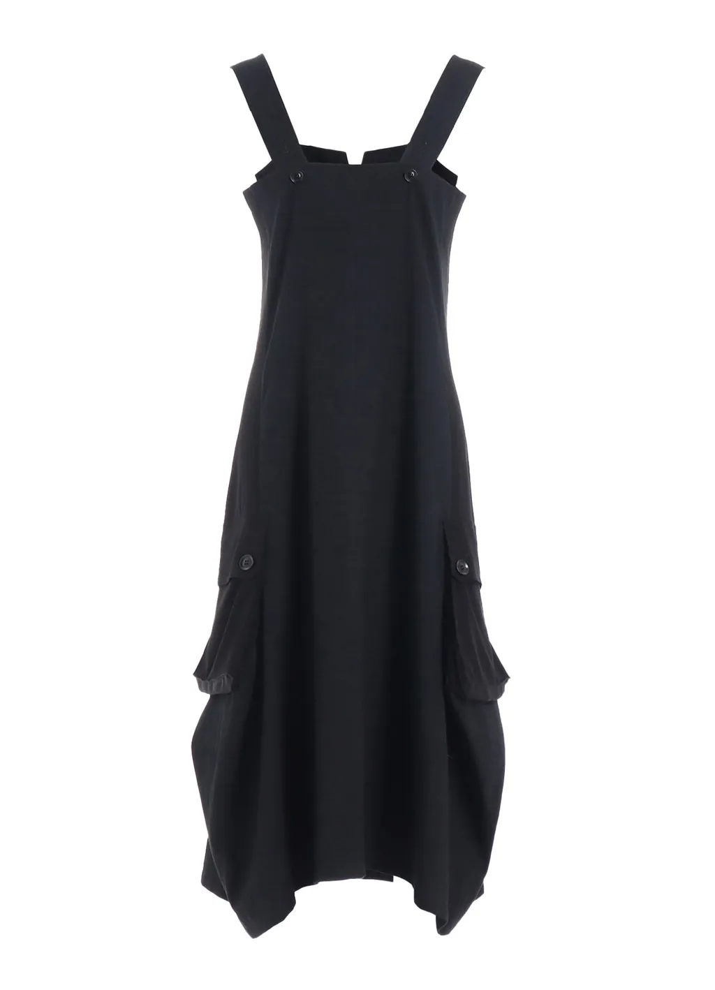 Crepe De Chine/6Oz Denim Work Dress With Pocket