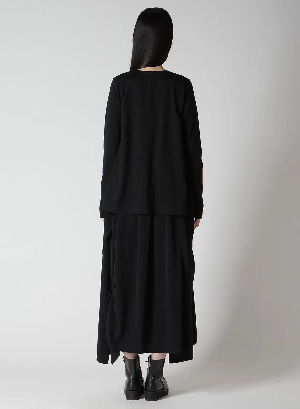 Crepe De Chine/Cotton Jersey Combination Long Sleeeve T