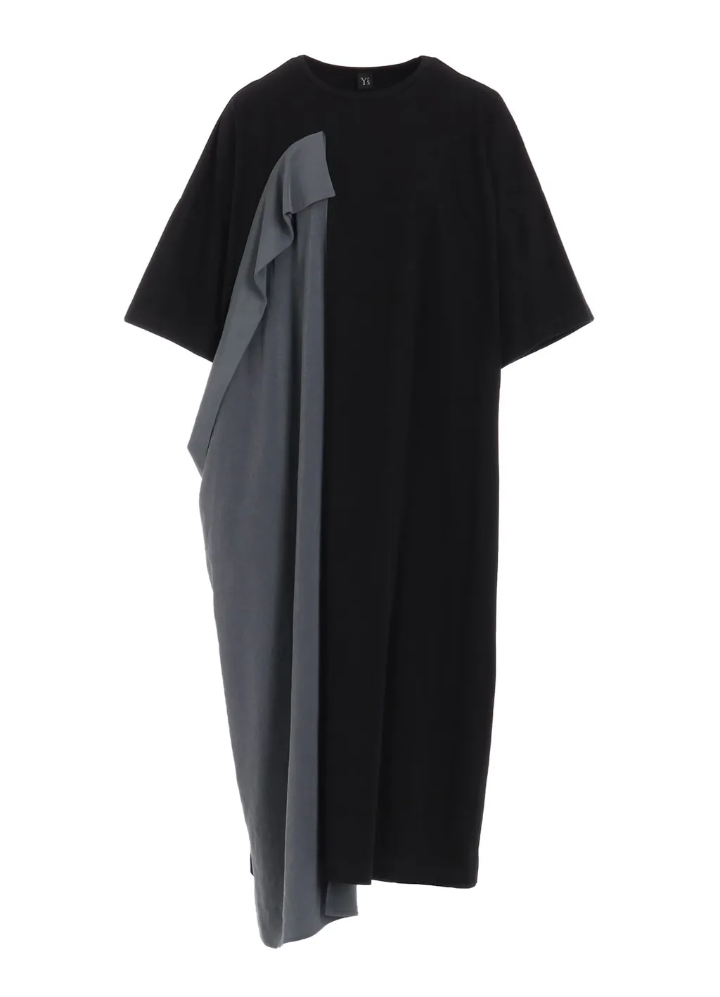 Crepe De Chine/Cotton Jersey Combination Half Sleeve Dress