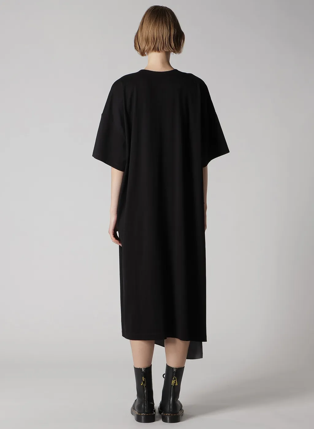 Crepe De Chine/Cotton Jersey Combination Half Sleeve Dress