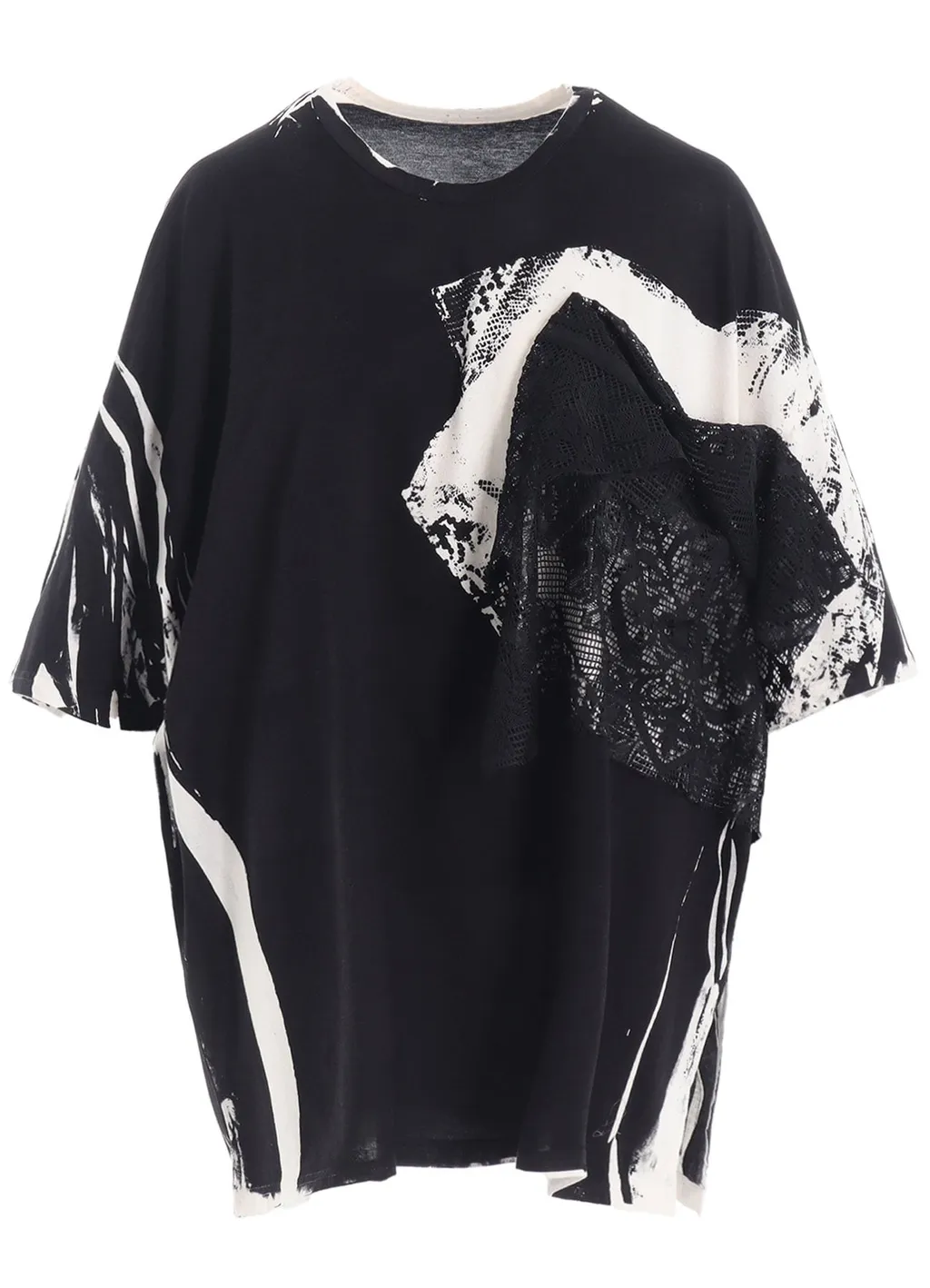 Cotton Lace/Print Big Pocket Pullover