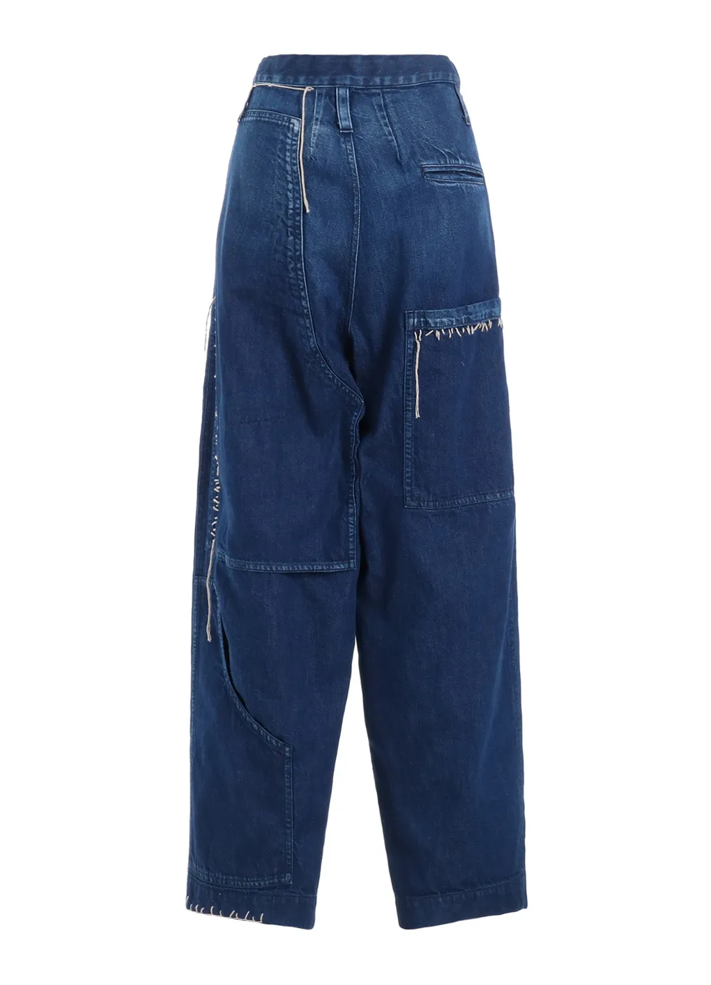 Spotted Denim Patched-Pocket Pants