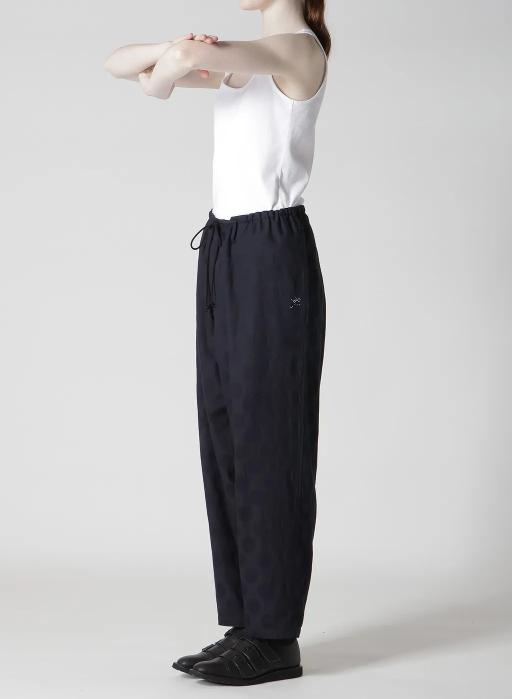 5Oz Polka Dots Jq Denim Y's Stitch Pants W/ Waist String