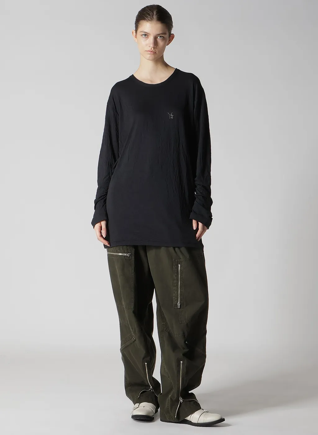 Wrinkle Jersey Y's Stitch Long Big T