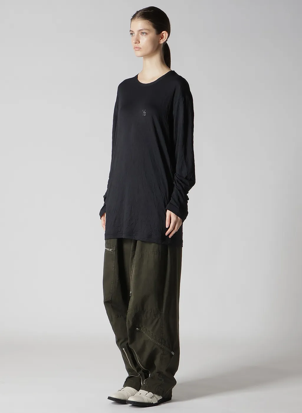 Wrinkle Jersey Y's Stitch Long Big T