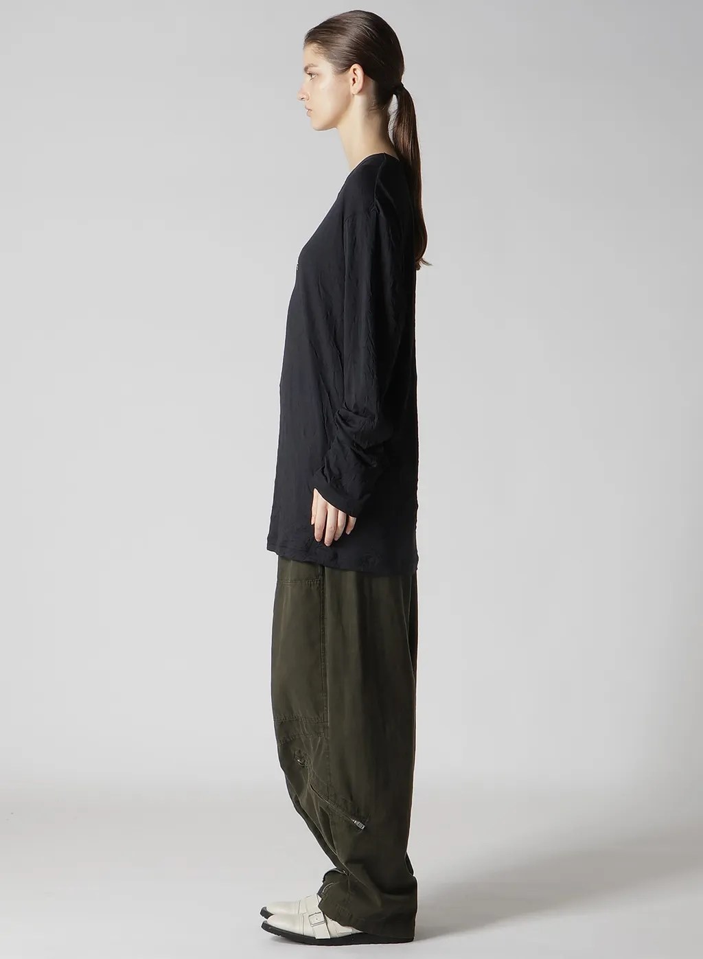 Wrinkle Jersey Y's Stitch Long Big T