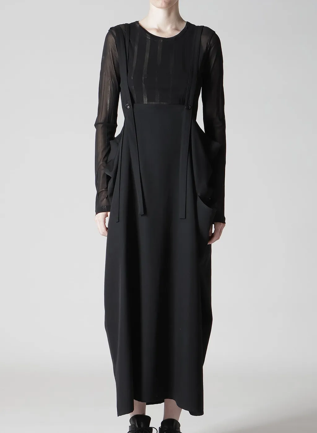 Wool Gabardine Shoulder Strap Dress