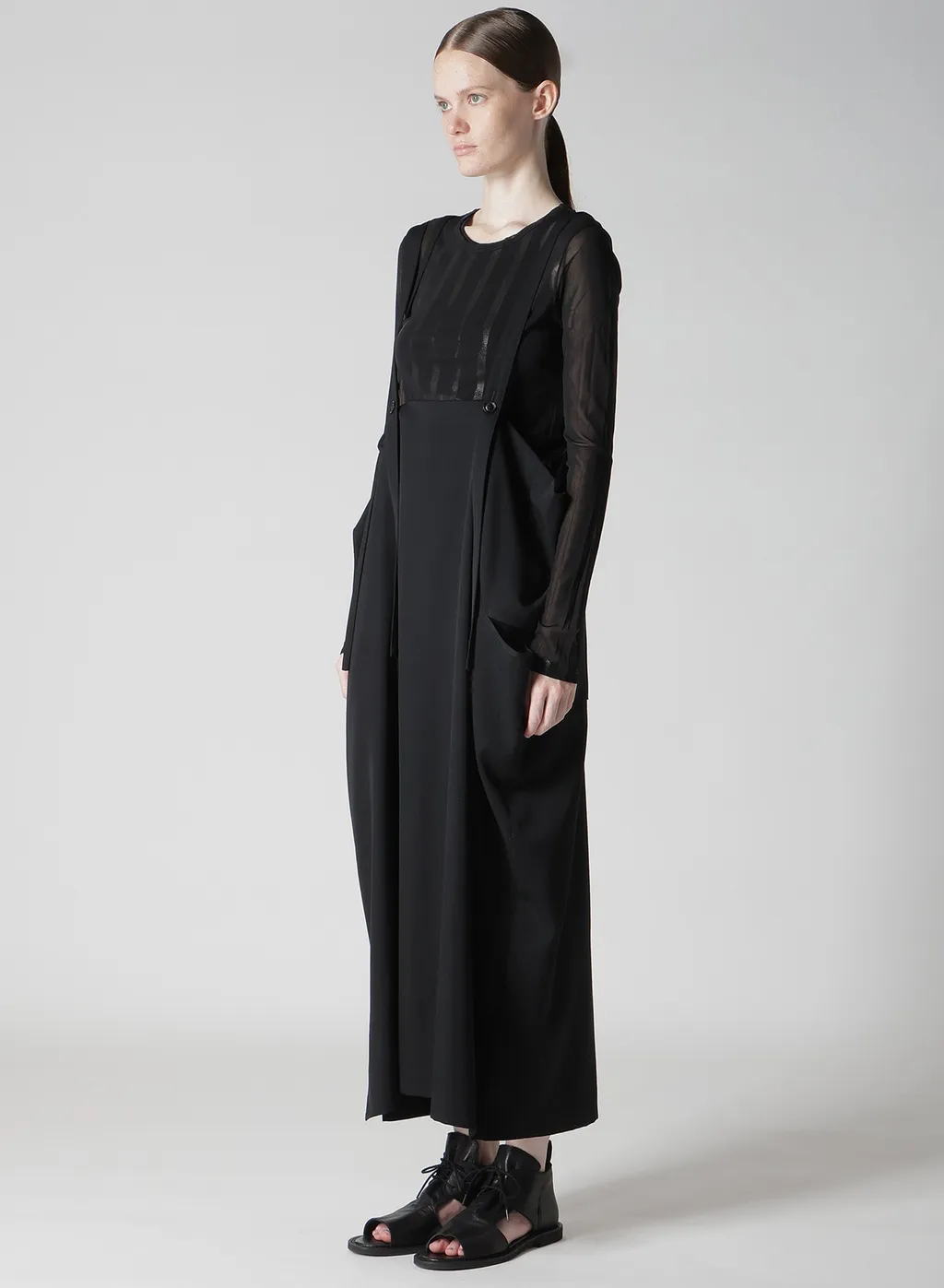 Wool Gabardine Shoulder Strap Dress