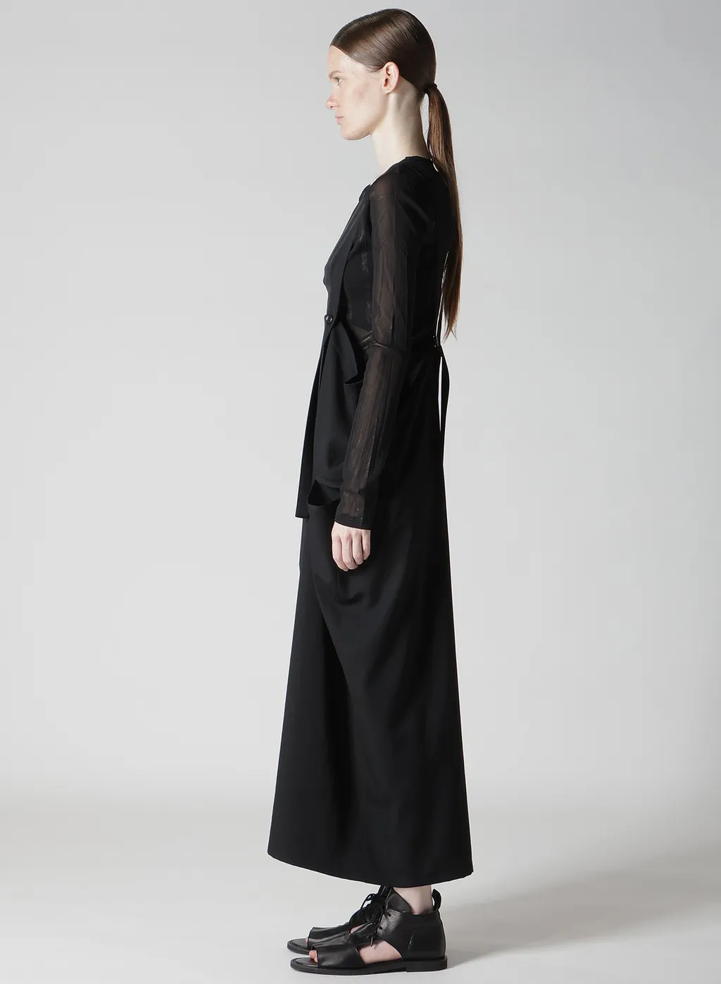 Wool Gabardine Shoulder Strap Dress