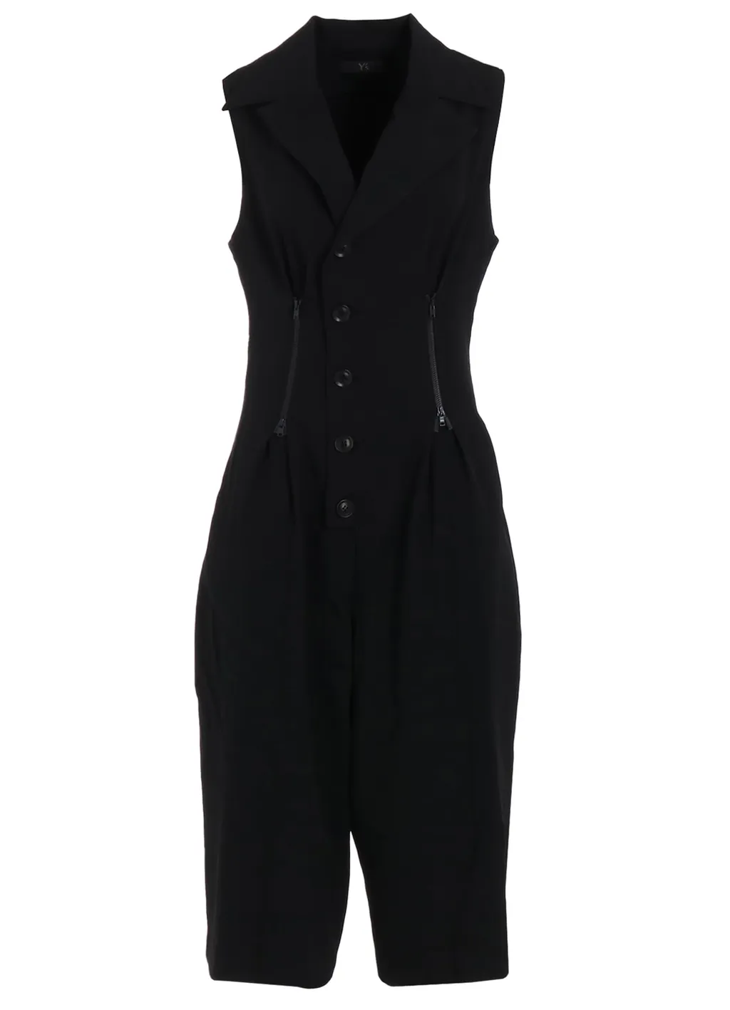 Wool Gabardine Zip Tucked Jump Suit