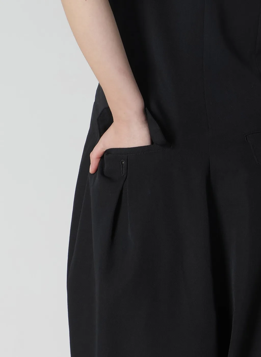 Wool Gabardine Zip Tucked Jump Suit
