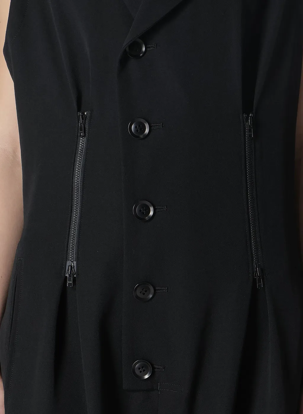 Wool Gabardine Zip Tucked Jump Suit