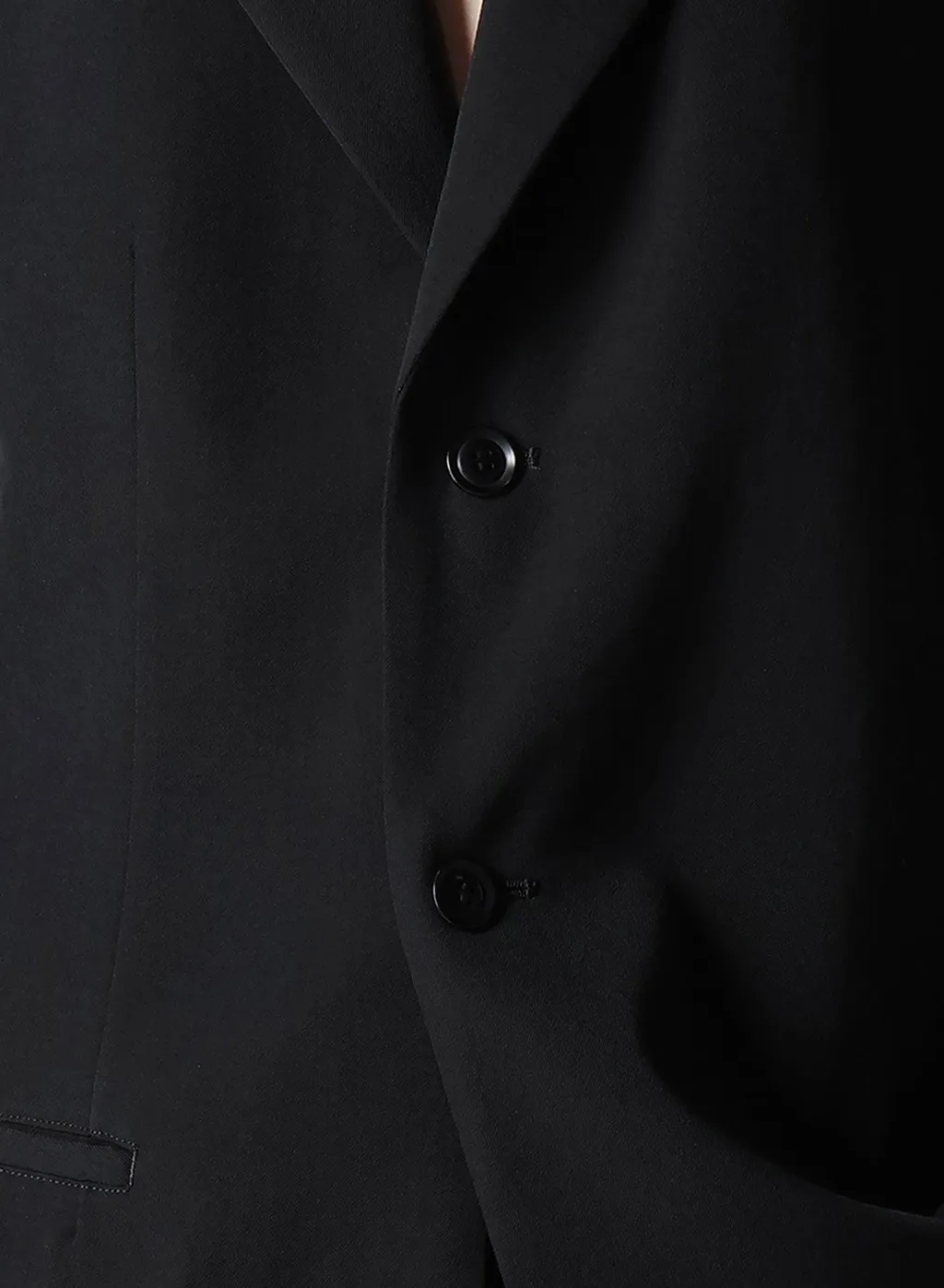 Wool Gabardine Left Side Dropped Jacket