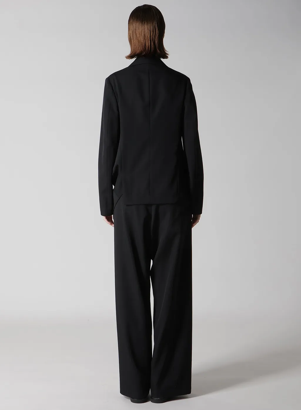 Wool Gabardine Left Side Dropped Jacket