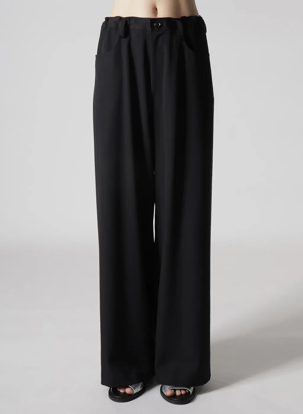 Wool Gabardine Long Straight Pants
