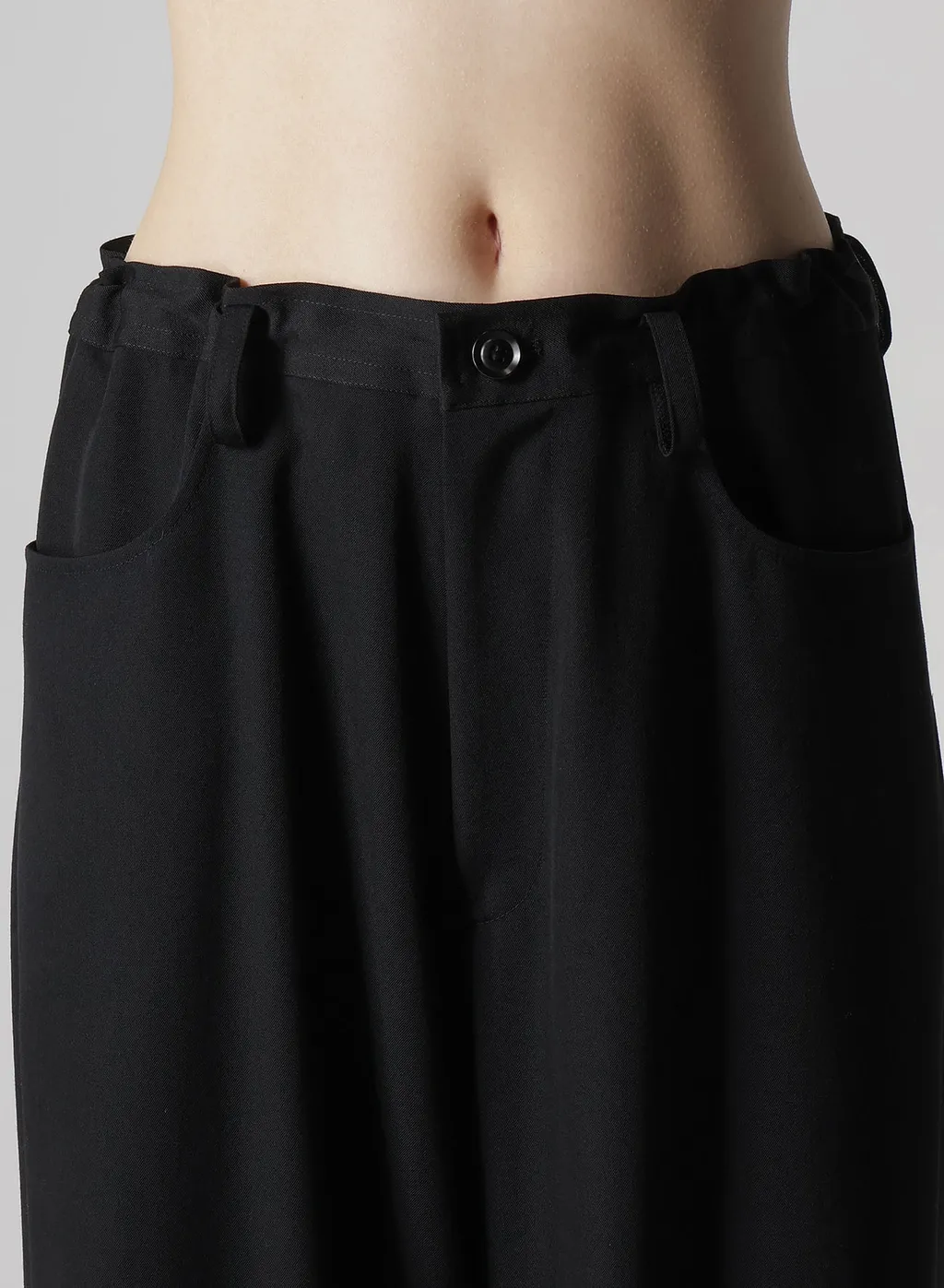 Wool Gabardine Long Straight Pants