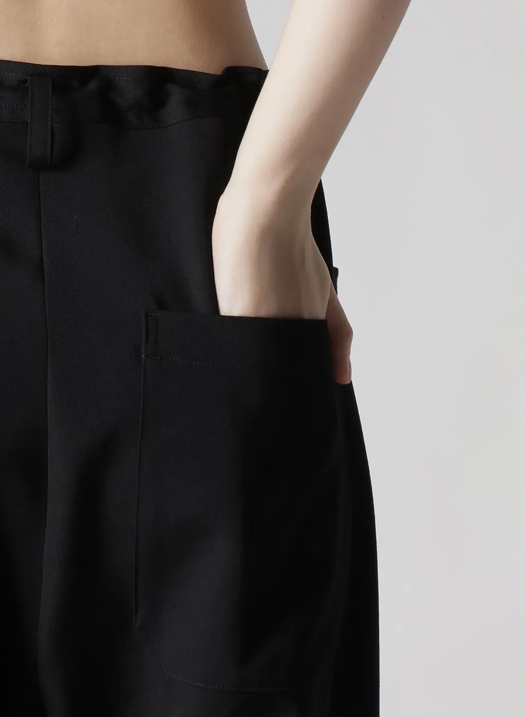 Wool Gabardine Long Straight Pants
