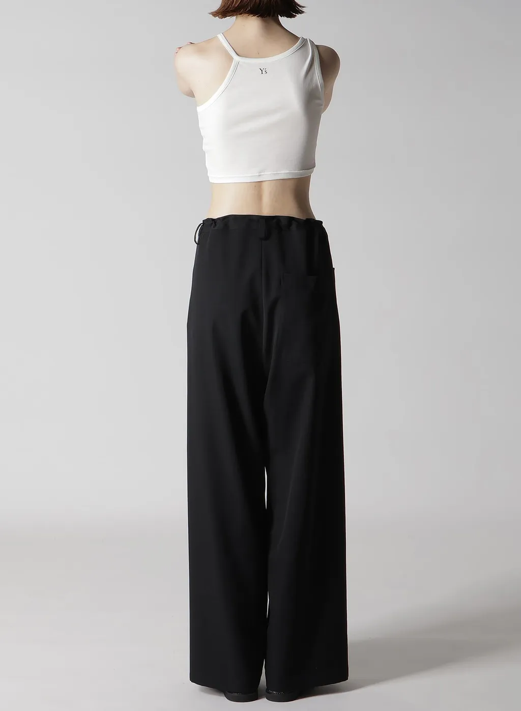 Wool Gabardine Long Straight Pants