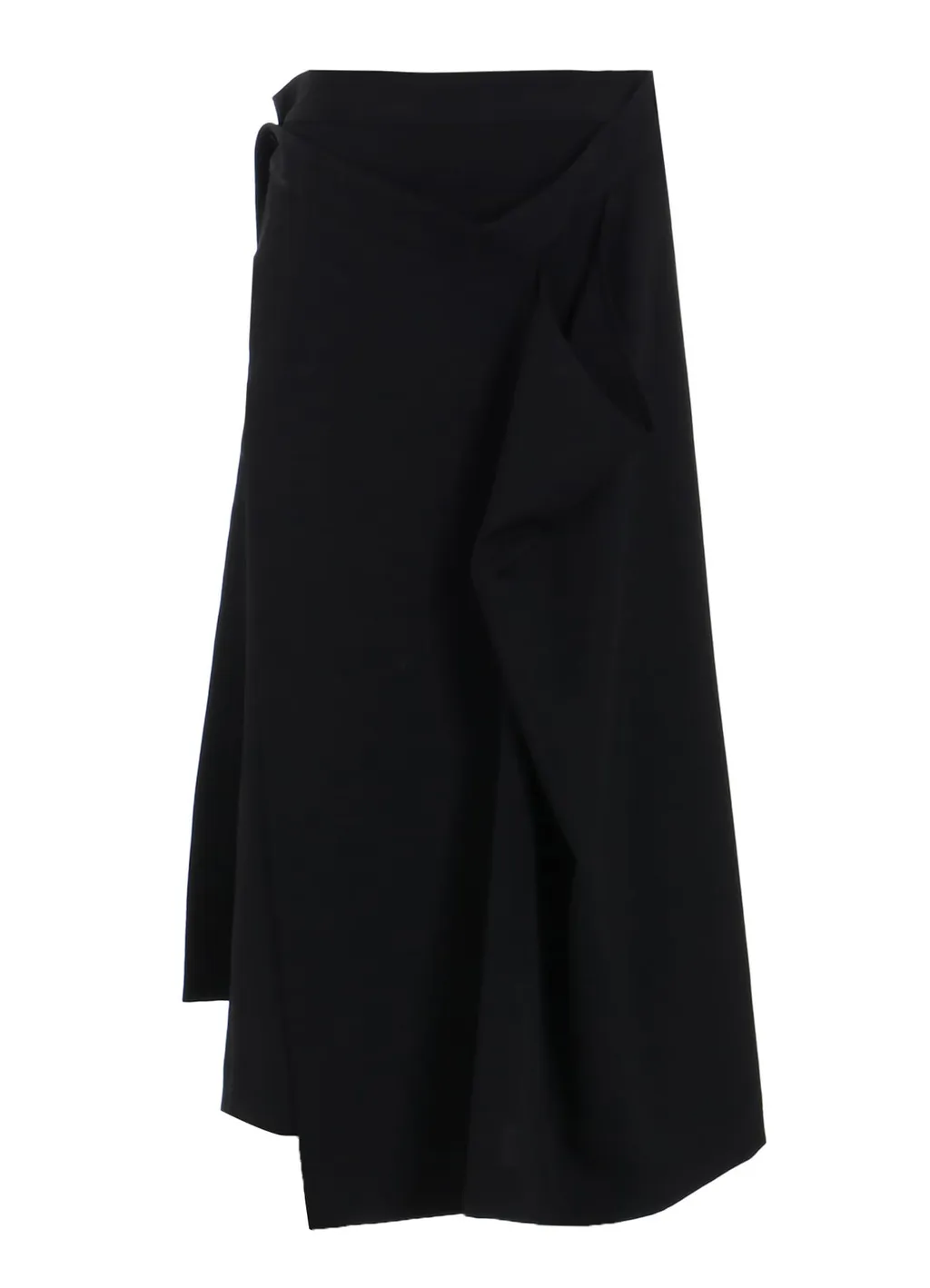 Wool Gabardine Drape Wrap Skirt