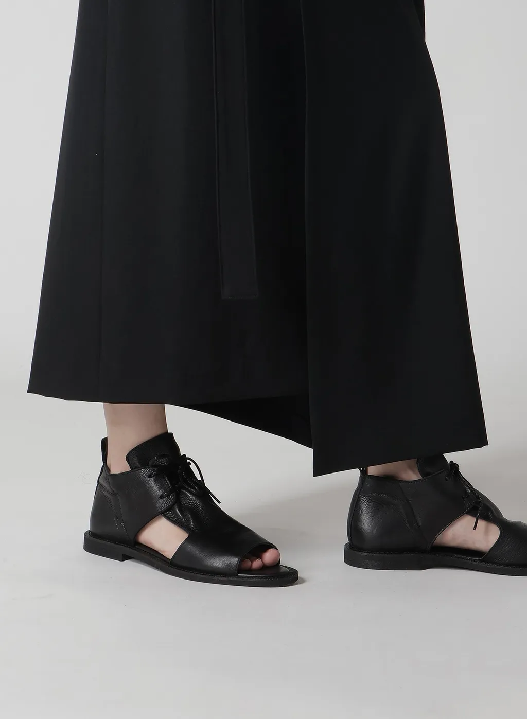 Wool Gabardine Drape Wrap Skirt