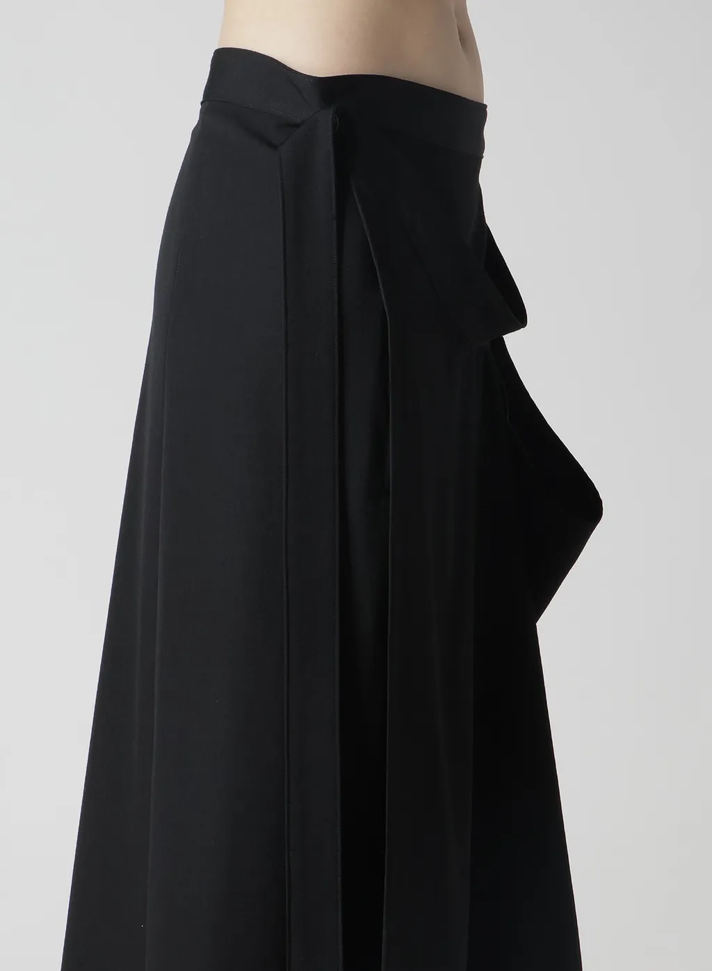 Wool Gabardine Drape Wrap Skirt