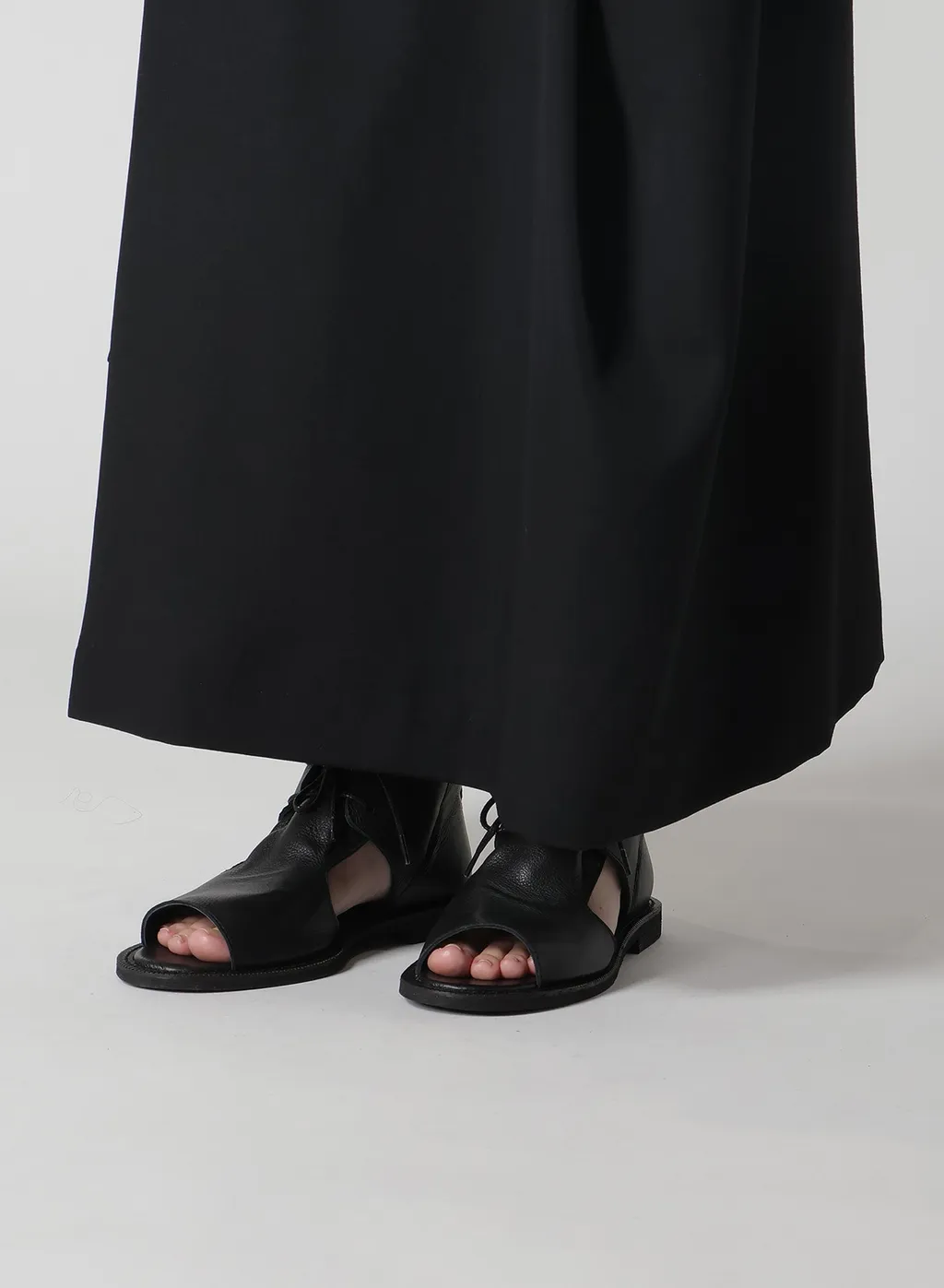 Wool Gabardine Drape Wrap Skirt