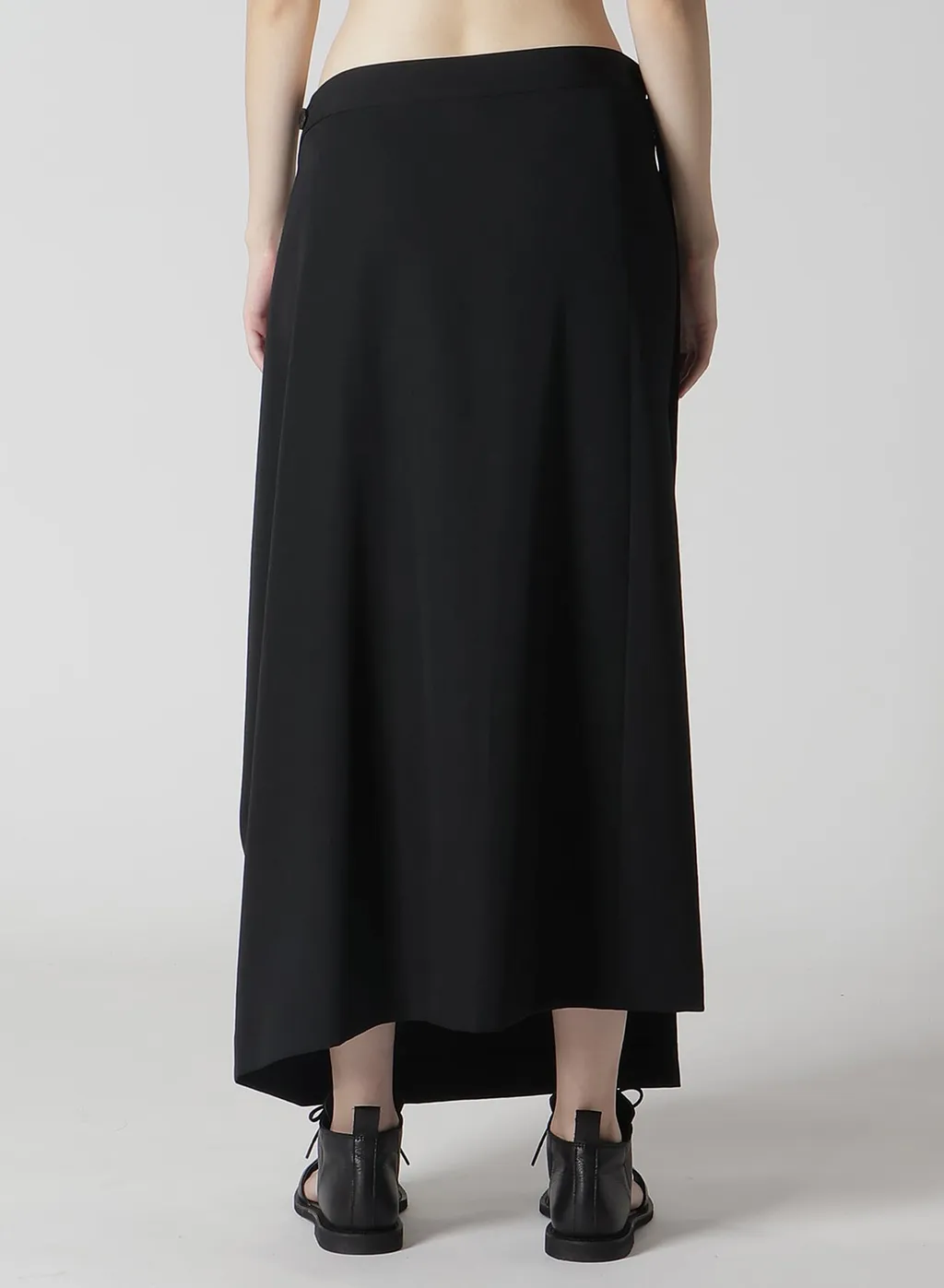 Wool Gabardine Drape Wrap Skirt