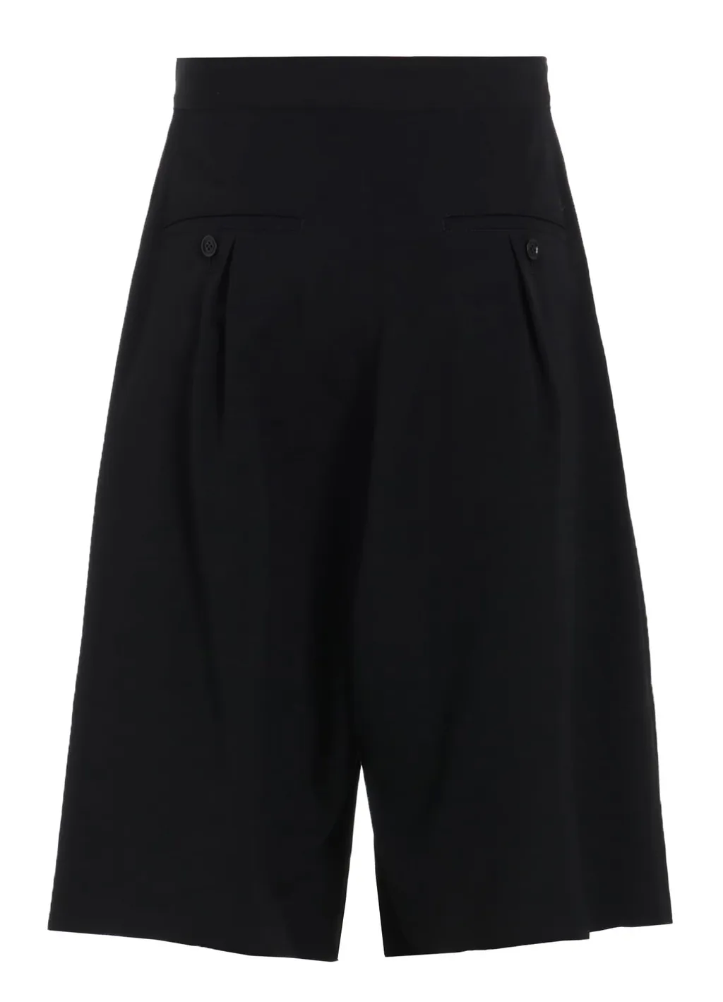 Wool Gabardine Zip Tucked Short Pants