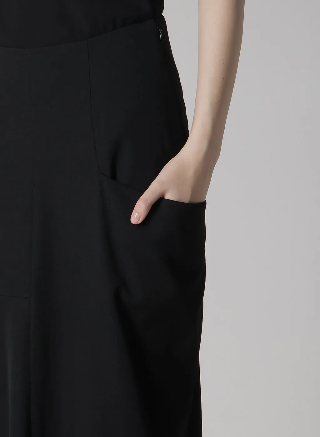 Wool Gabardine Left Cloth Skirt
