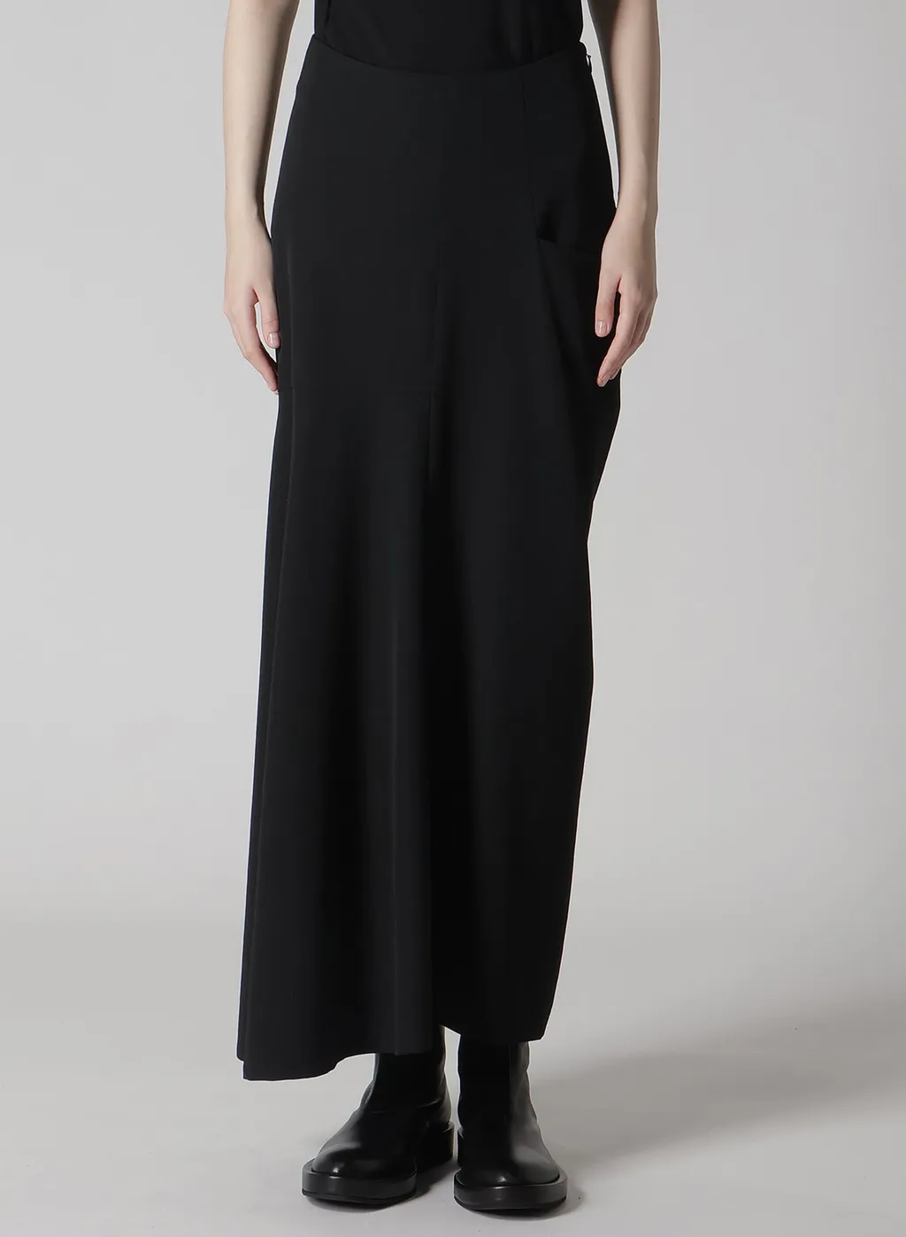 Wool Gabardine Left Cloth Skirt
