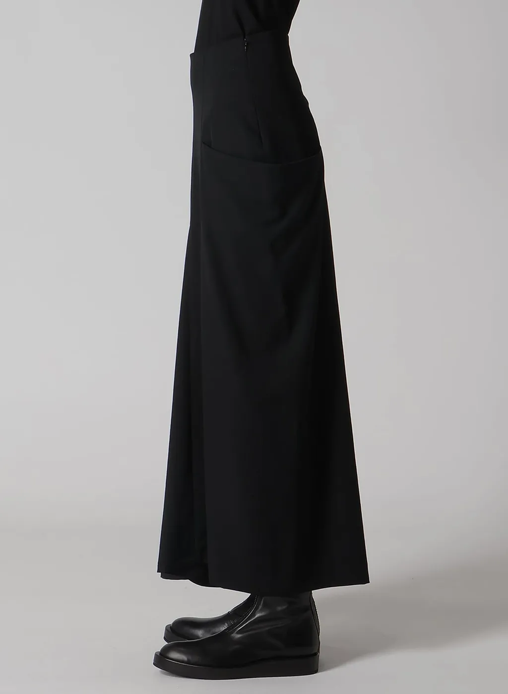 Wool Gabardine Left Cloth Skirt