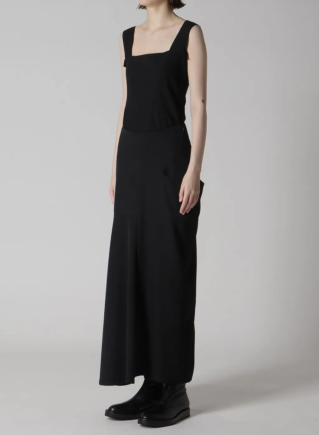 Wool Gabardine Left Cloth Skirt