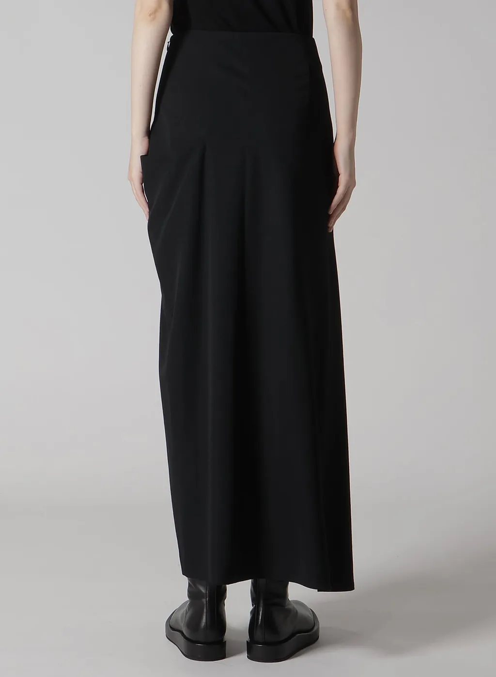 Wool Gabardine Left Cloth Skirt