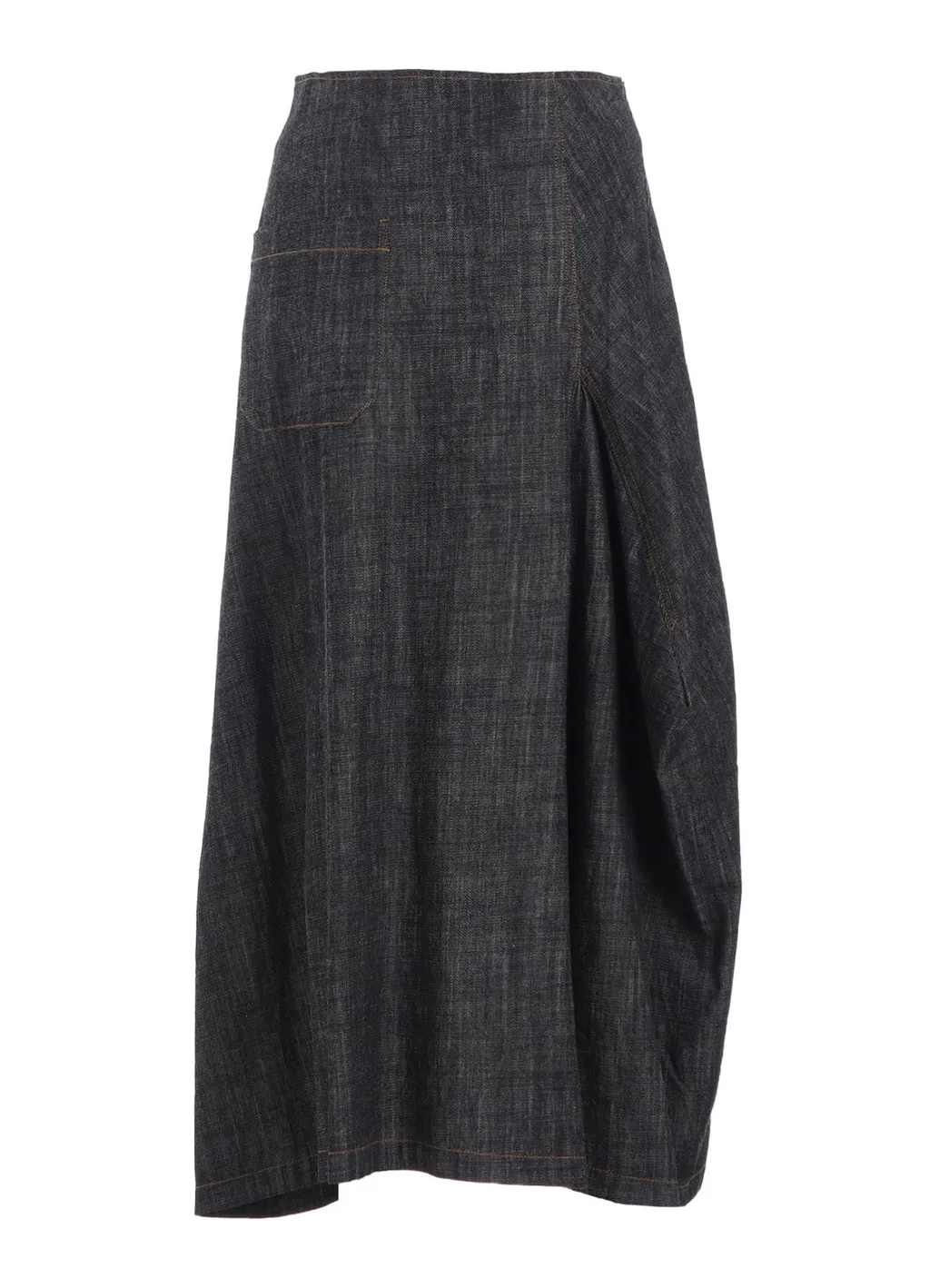 8Oz Denim Panel Tucked Flare Skirt