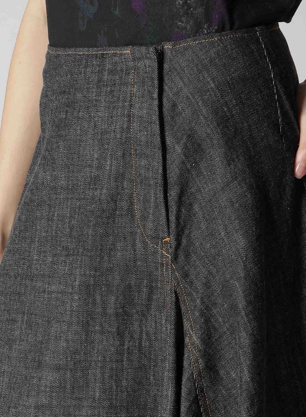 8Oz Denim Panel Tucked Flare Skirt