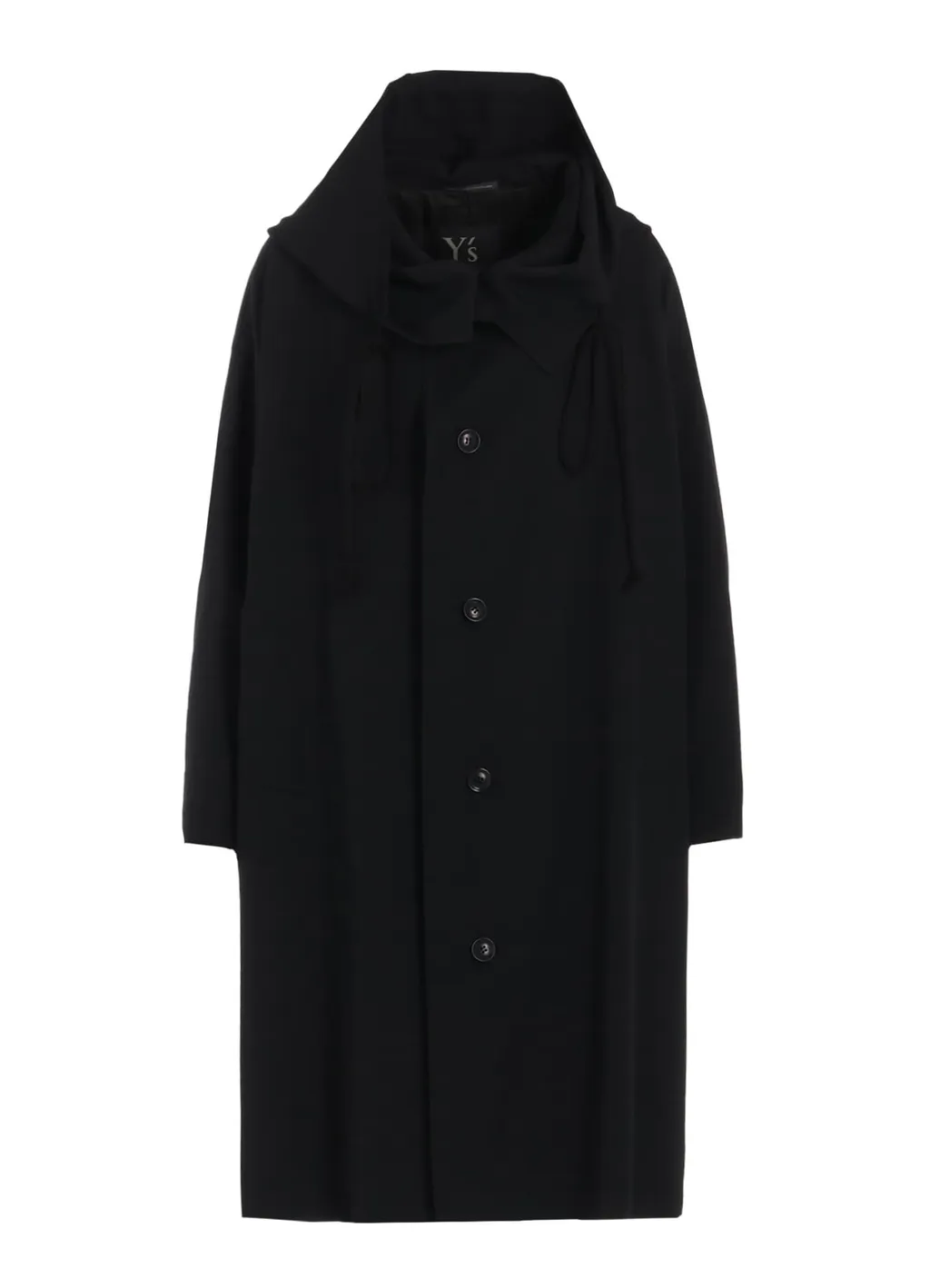 Wool Gabardine Big Hoodie Coat